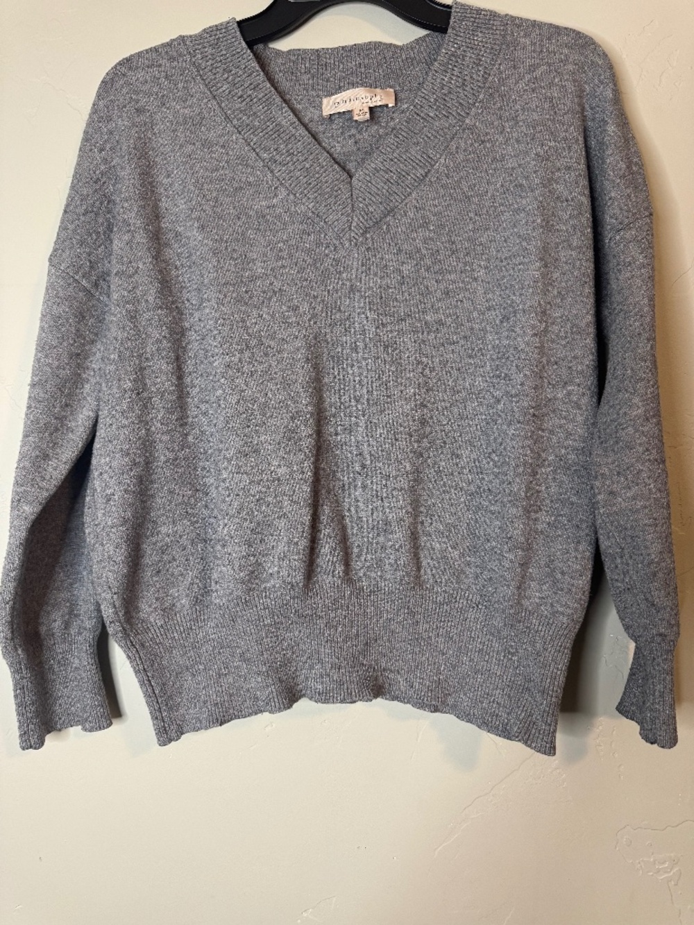 Philosphony Republic Clothing Gray V Neck Pullover Sweater, Size M